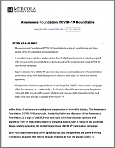 Read more about the article Awareness Foundation COVID-19 Roundtable